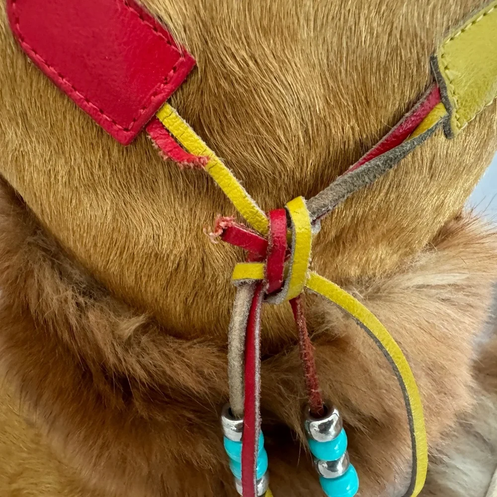 Vintage Tecnica Apres Ski Italian Boots with Fur and Colorful Accents size 9.5 - Picture 12 of 16